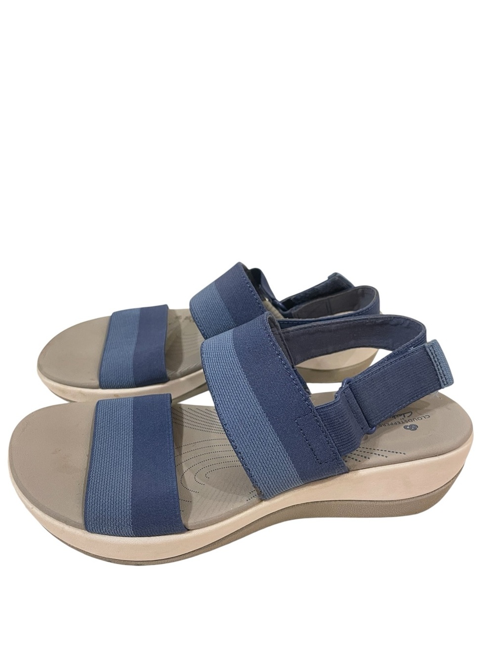 Cloudsteppers By Clarks Arla Jacory Blue Stretch-Strap Comfort Sandals Shoes